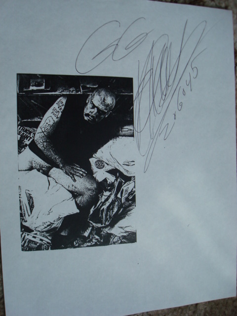 vintage GG Allin autographed Flyer!